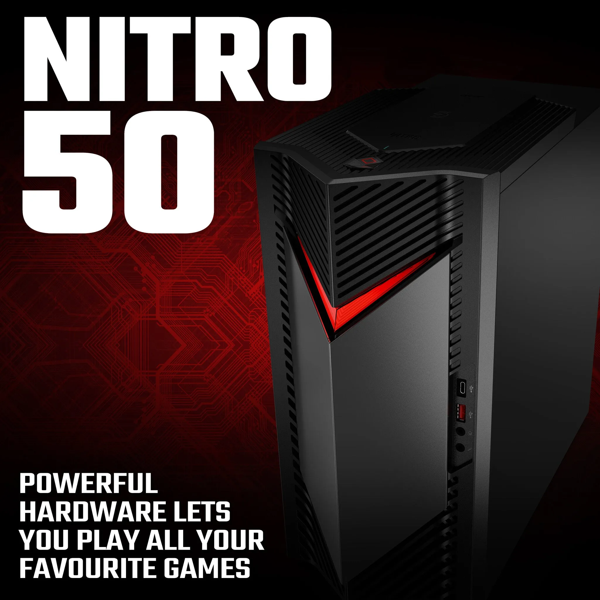 Acer NITRO 50 gaming desktop (N50-650) - Intel Core i5-13400F, Nvidia RTX 4060, 16GB, 512GB SSD