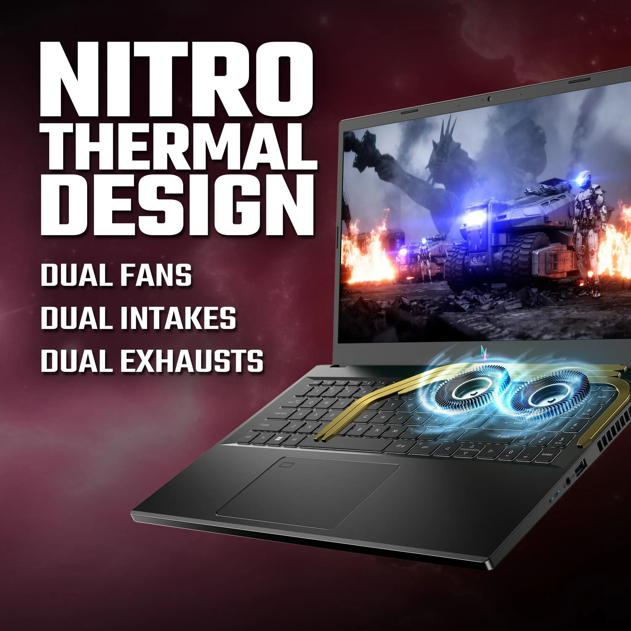 Acer Nitro V 15 ANV15-51-59N3 15.6" Gaming Laptop - Intel Core i5-13420H, RTX 2050, 16GB RAM, 512GB SSD, Full HD, Windows 11 Home, Black