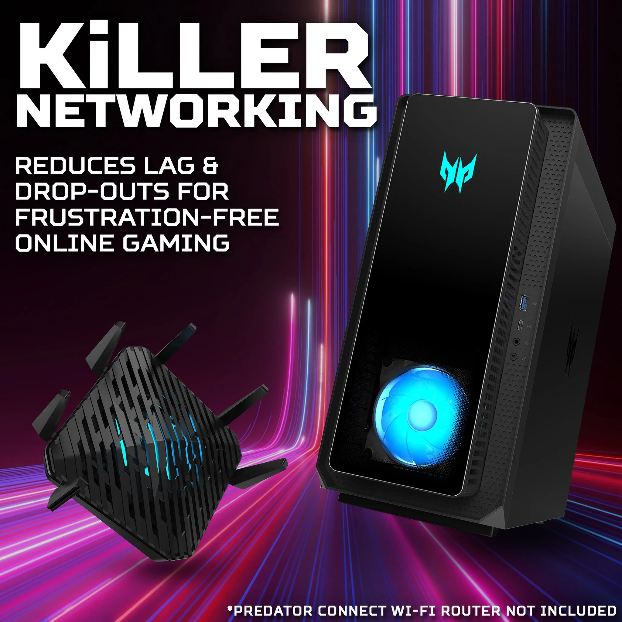 Acer Predator Orion 3000 gaming desktop (PO3-655) - Intel Core i7-14700F, Nvidia RTX 4070 Super, 16GB, 1TB SSD