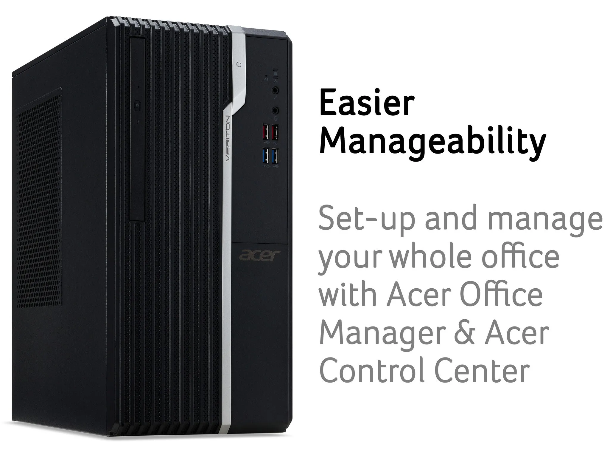 Acer Veriton S2680G Intel Core i5 i5-11400 8 GB DDR4-SDRAM 256 GB SSD Windows 10 Pro Desktop PC Black