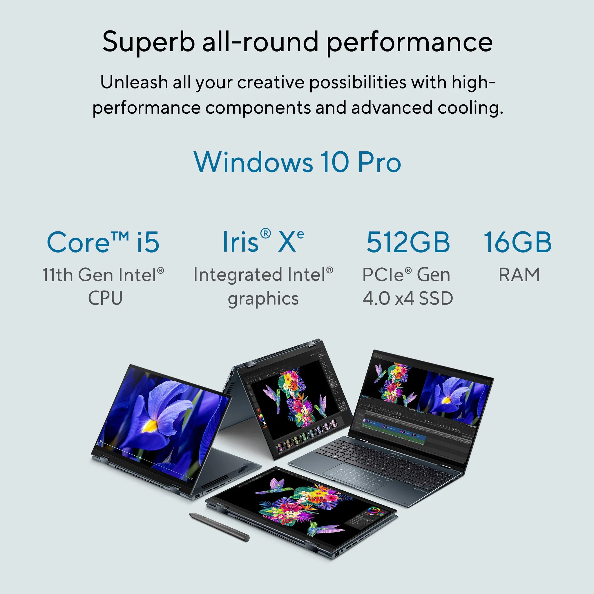 ASUS Zenbook 14 Flip UP5401ZA-KN056W 14" 2-in-1 Laptop - Intel Core i5-12500H, 16GB RAM, 512GB SSD, Touchscreen, Windows 11 Home, Grey
