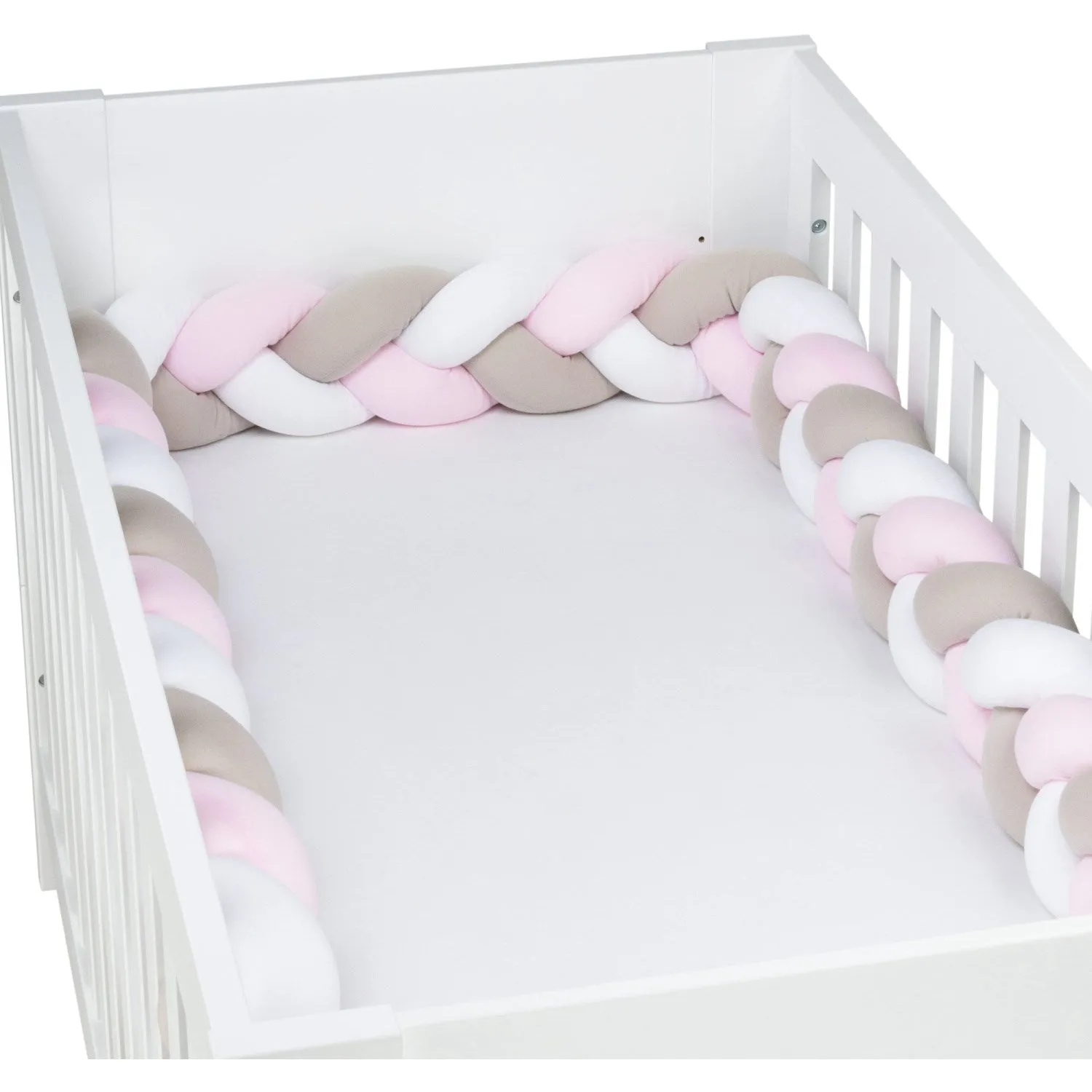 babybay® White/Beige/Rosé Nest Snake Jersey Braided 280 Cm
