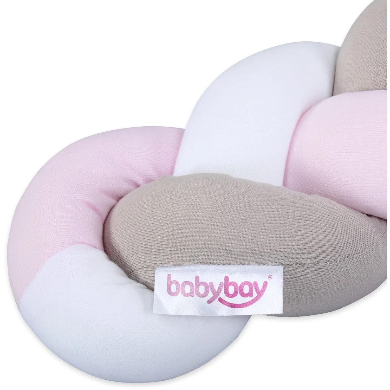 babybay® White/Beige/Rosé Nest Snake Jersey Braided 280 Cm
