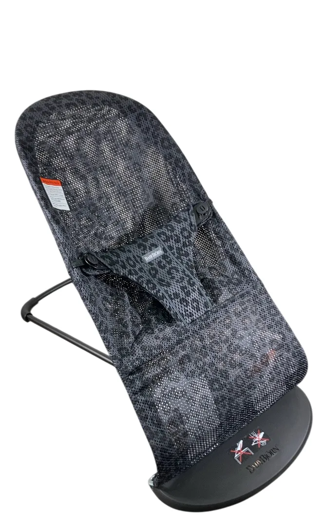 BabyBjorn Bouncer Bliss, Black Frame, Anthracite/Leopard Mesh