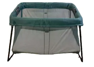 BabyBjorn Travel Crib Light Bundle with Fitted Sheet, Dark Green