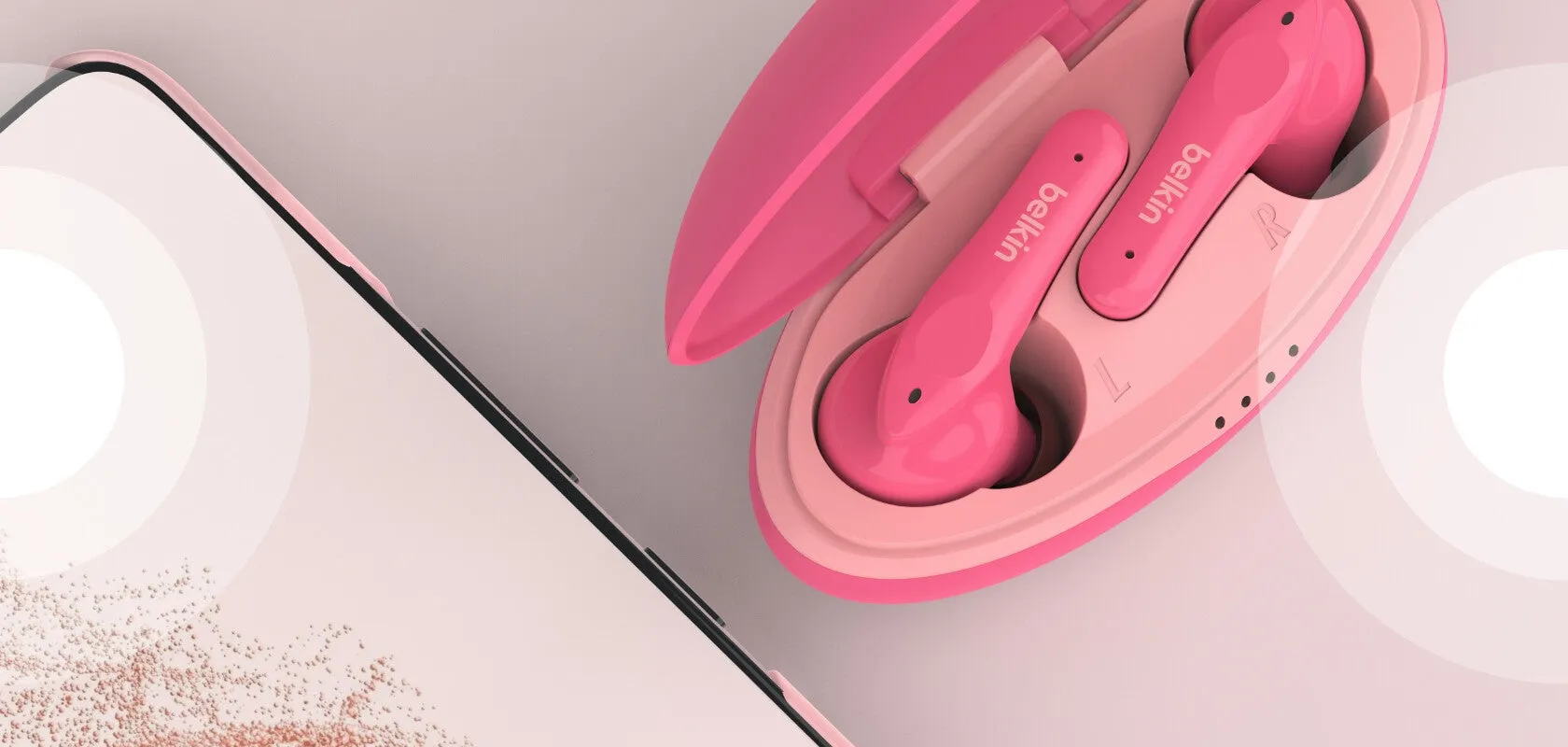 Belkin Soundform Nano Headphones Wireless In-ear Calls/Music Micro-USB Bluetooth Pink