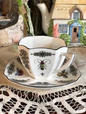 BELLE DE JOUR - Insects - Beetles & Bugs - Fine China Curiosity Teacup & Saucer Set