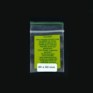 Bolsa Ziplock 40x60mm Huisregels 0,07mm 1000 pzs