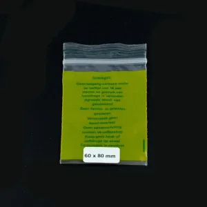 Bolsa Ziplock 60x80mm Normas de la casa 0,06mm 1000 pcs