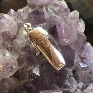 Coffin Locket Pendant - Sterling Silver - Poison