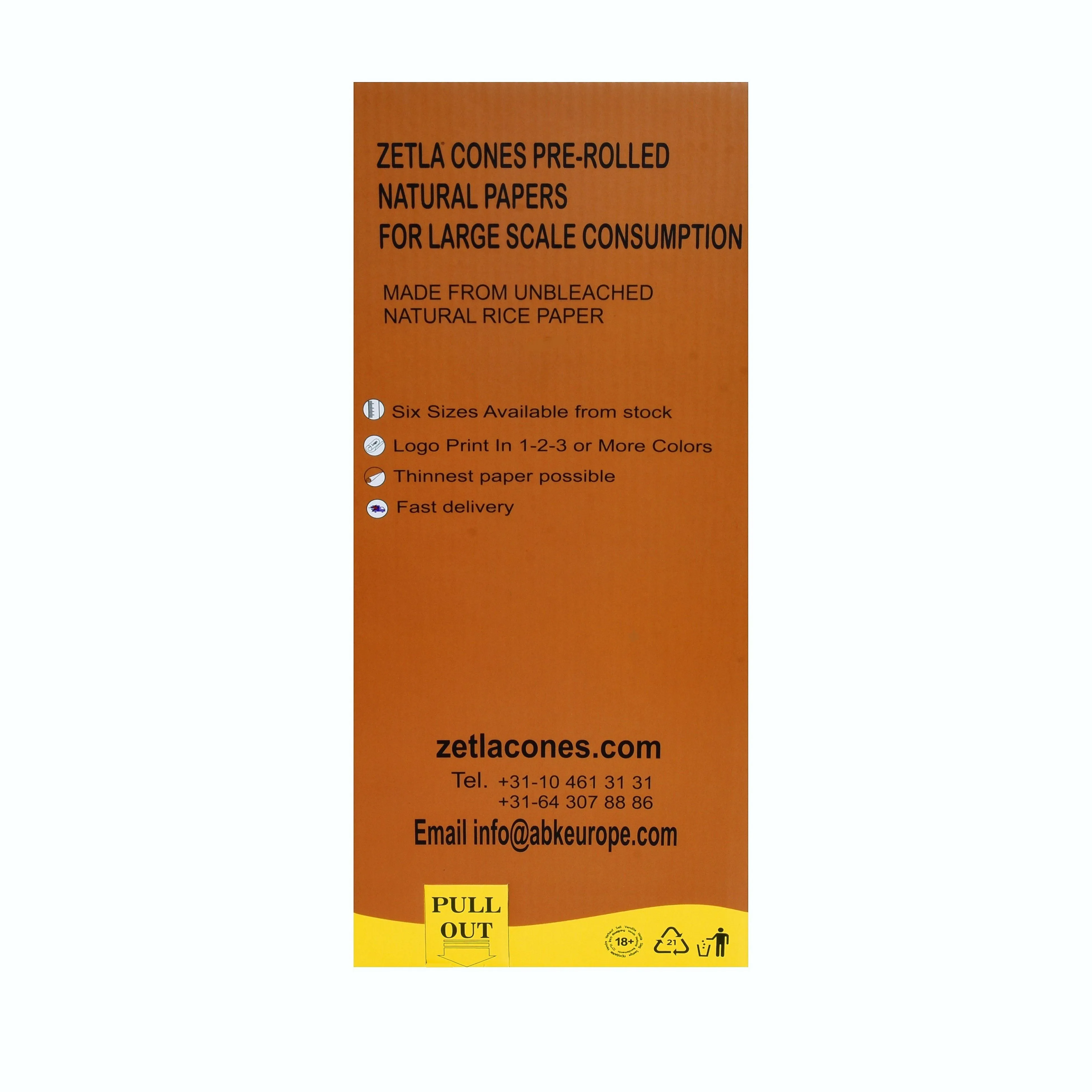 Conos Pre Enrollados Zetla Brown King Size (1000 Pcs)