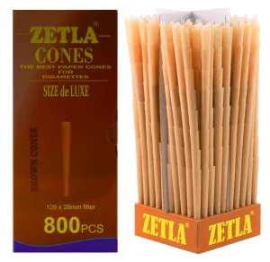 Conos Pre Enrollados Zetla Brown King Size De Luxe (800 Pcs)