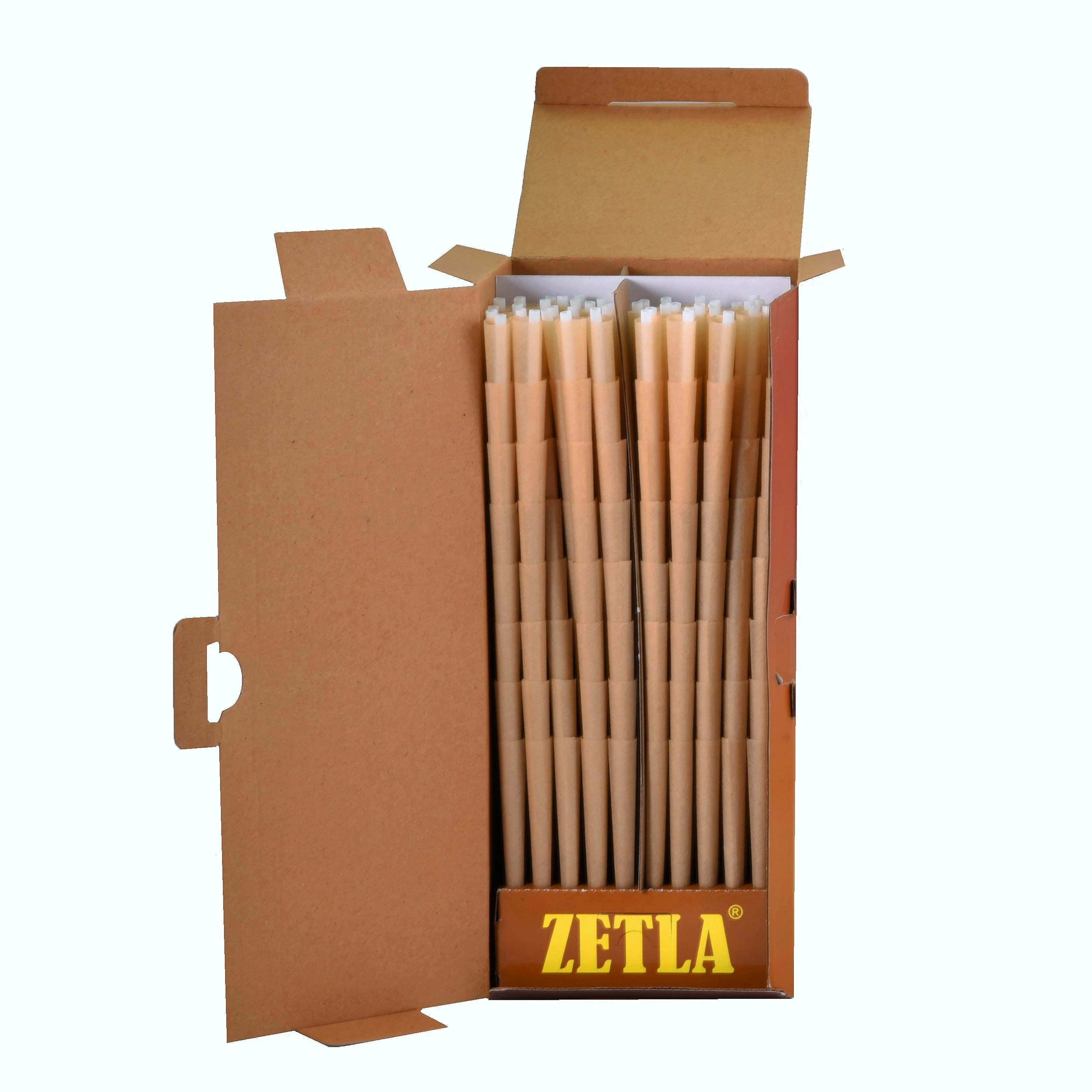 Conos Pre Enrollados Zetla Brown King Size De Luxe (800 Pcs)