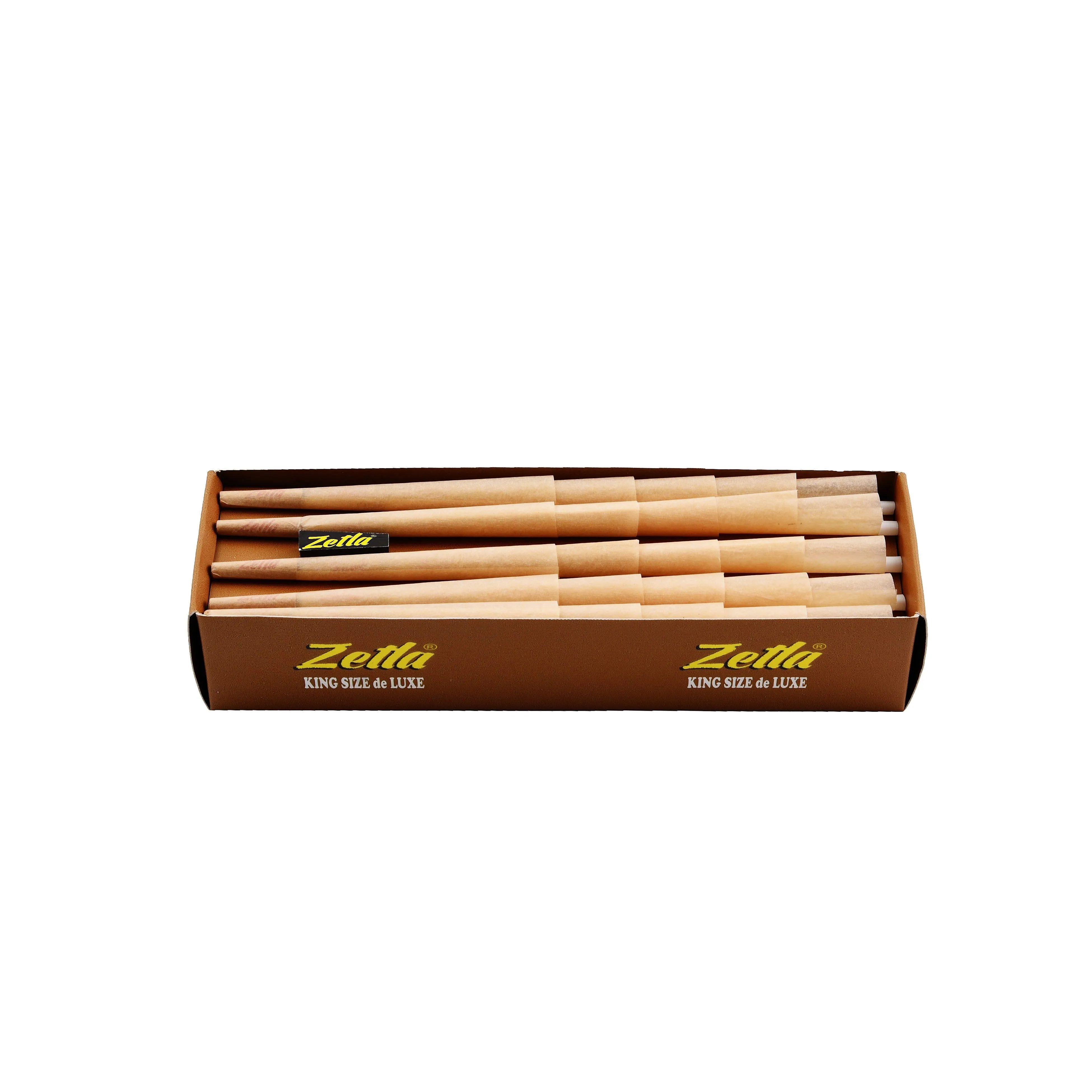 Conos Pre Enrollados Zetla Brown King Size Deluxe (100 Pcs)