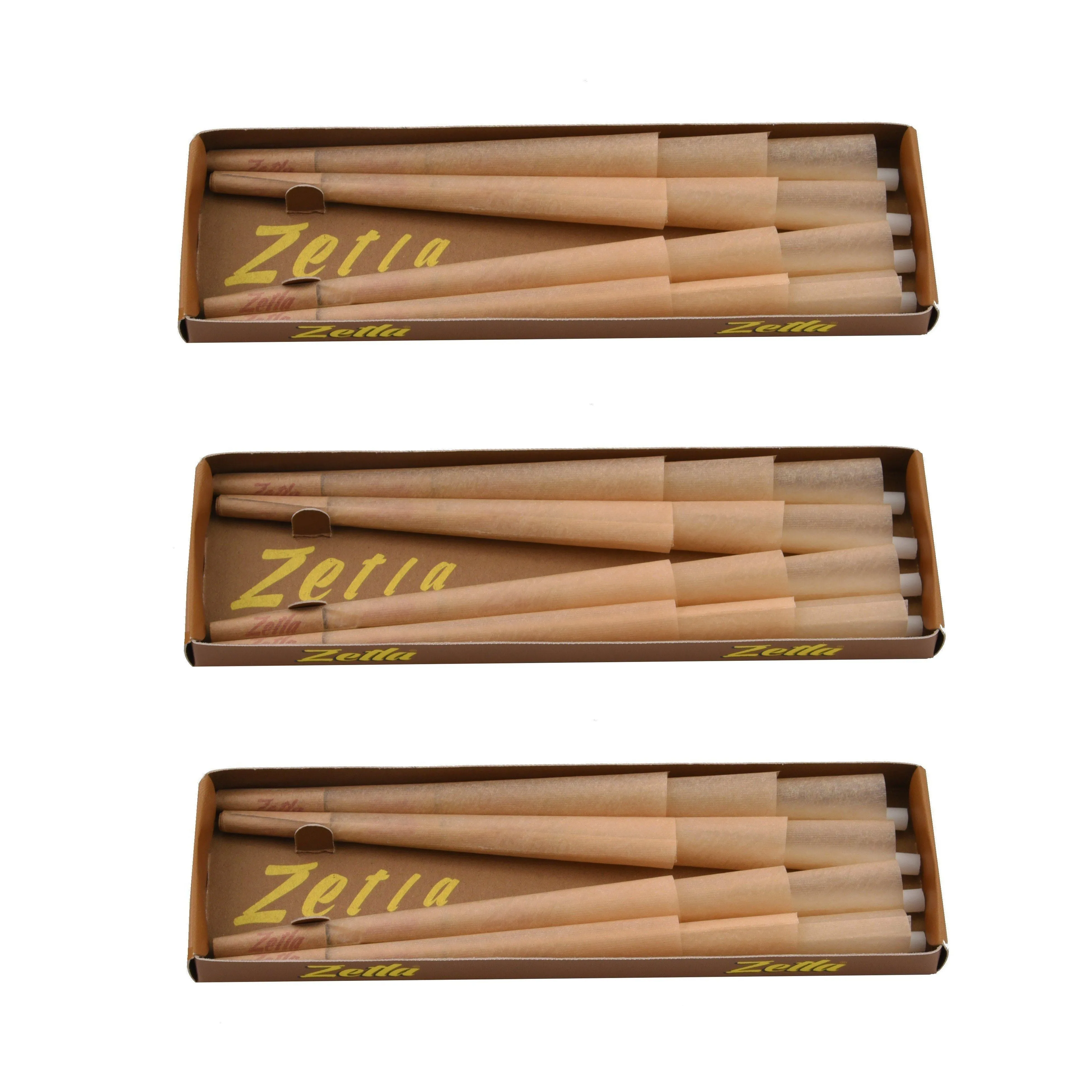 Conos Pre Enrollados Zetla Brown King Size Deluxe 12/14 (12Pcs / 14 boxes)