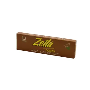 Conos Pre Enrollados Zetla Brown King Size Deluxe 12/14 (12Pcs / 14 boxes)
