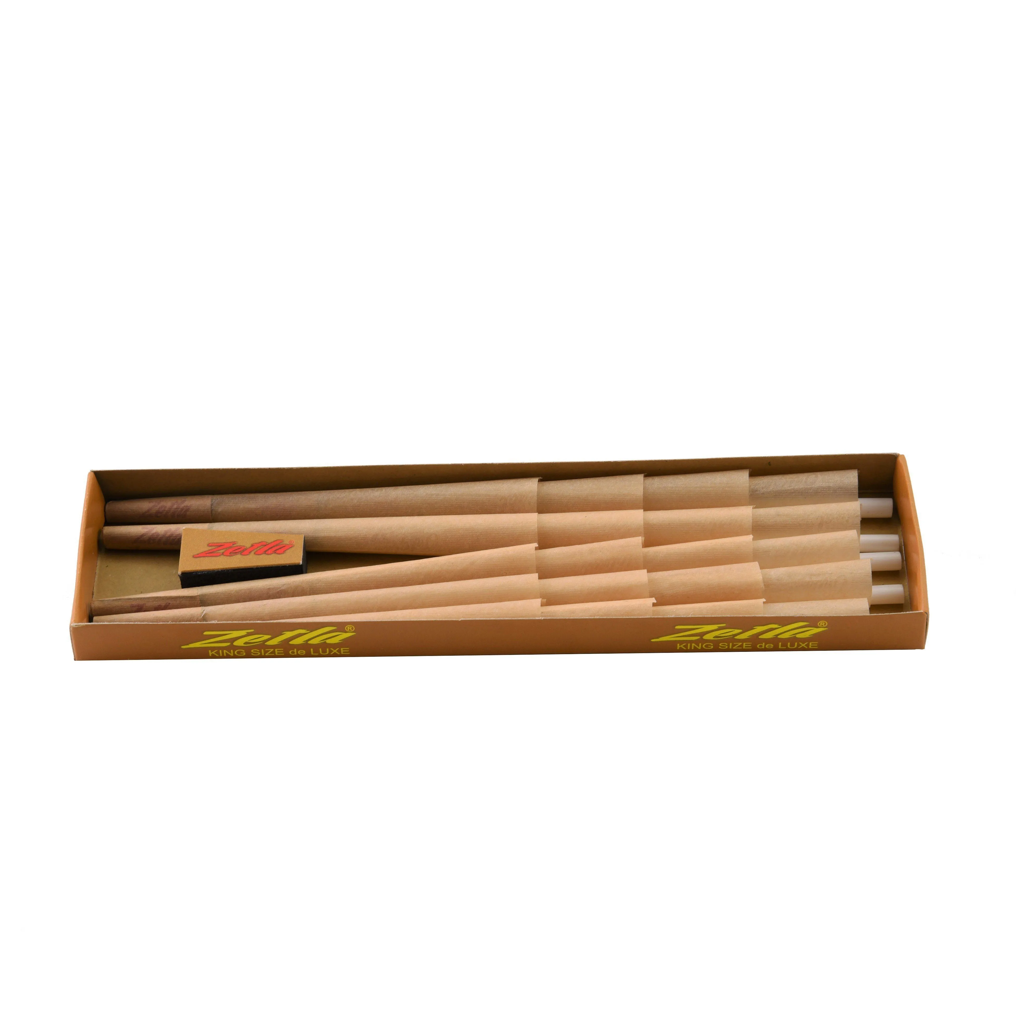 Conos Pre Enrollados Zetla Brown King Size Deluxe 20/14 (20 Pcs / 14 boxes)