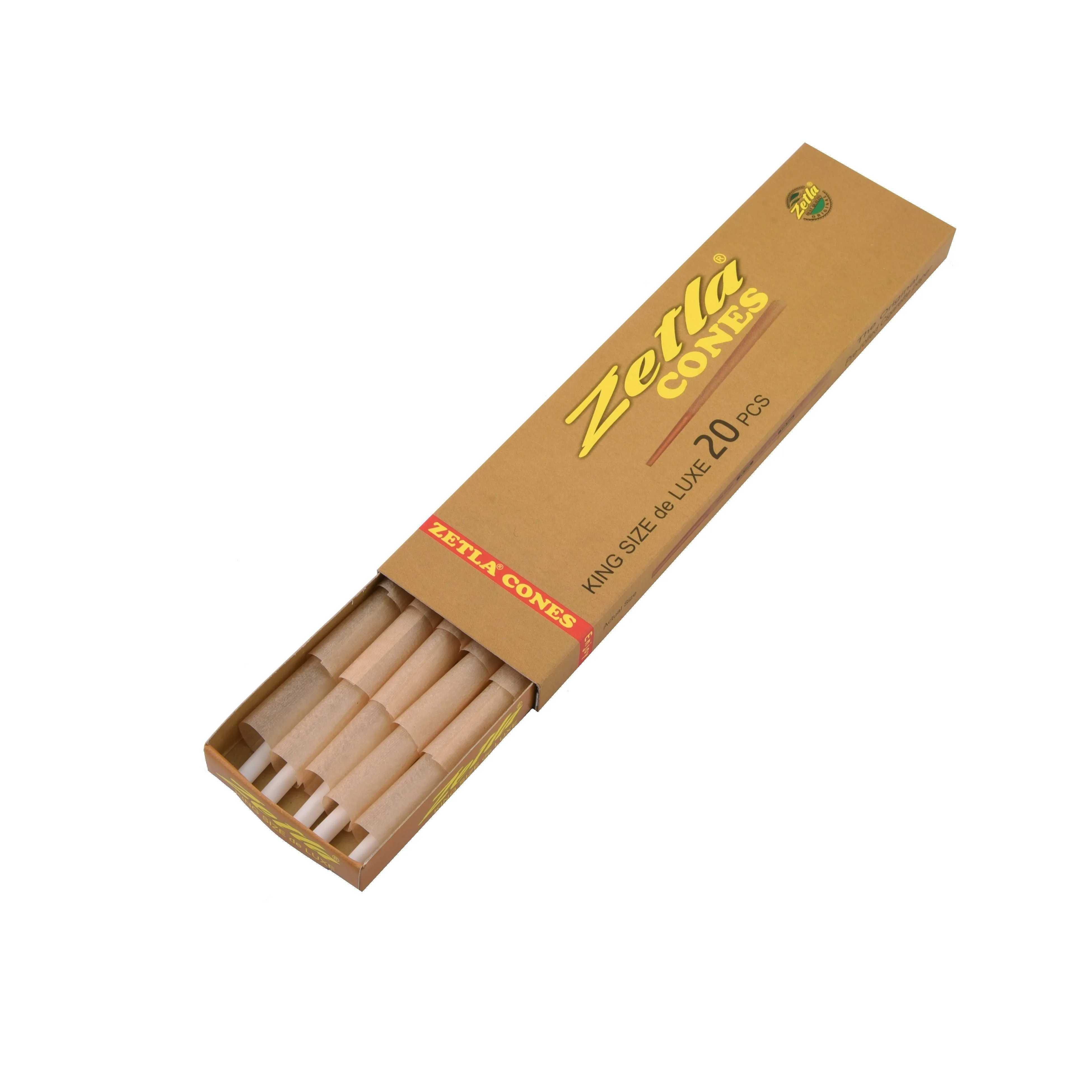 Conos Pre Enrollados Zetla Brown King Size Deluxe 20/14 (20 Pcs / 14 boxes)