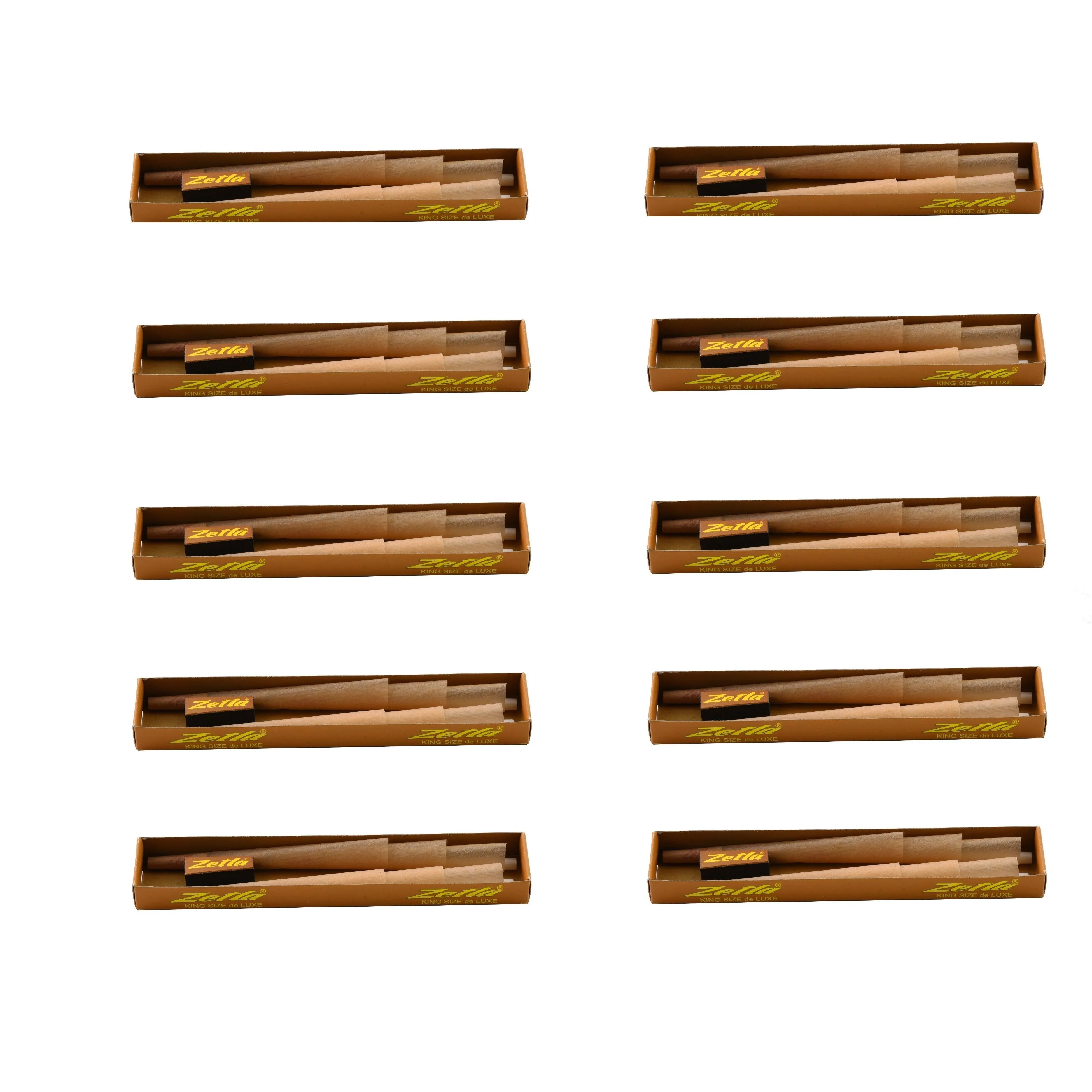 Conos Pre Enrollados Zetla Brown King Size Deluxe 6/21 (6 Pcs / 21 boxes)