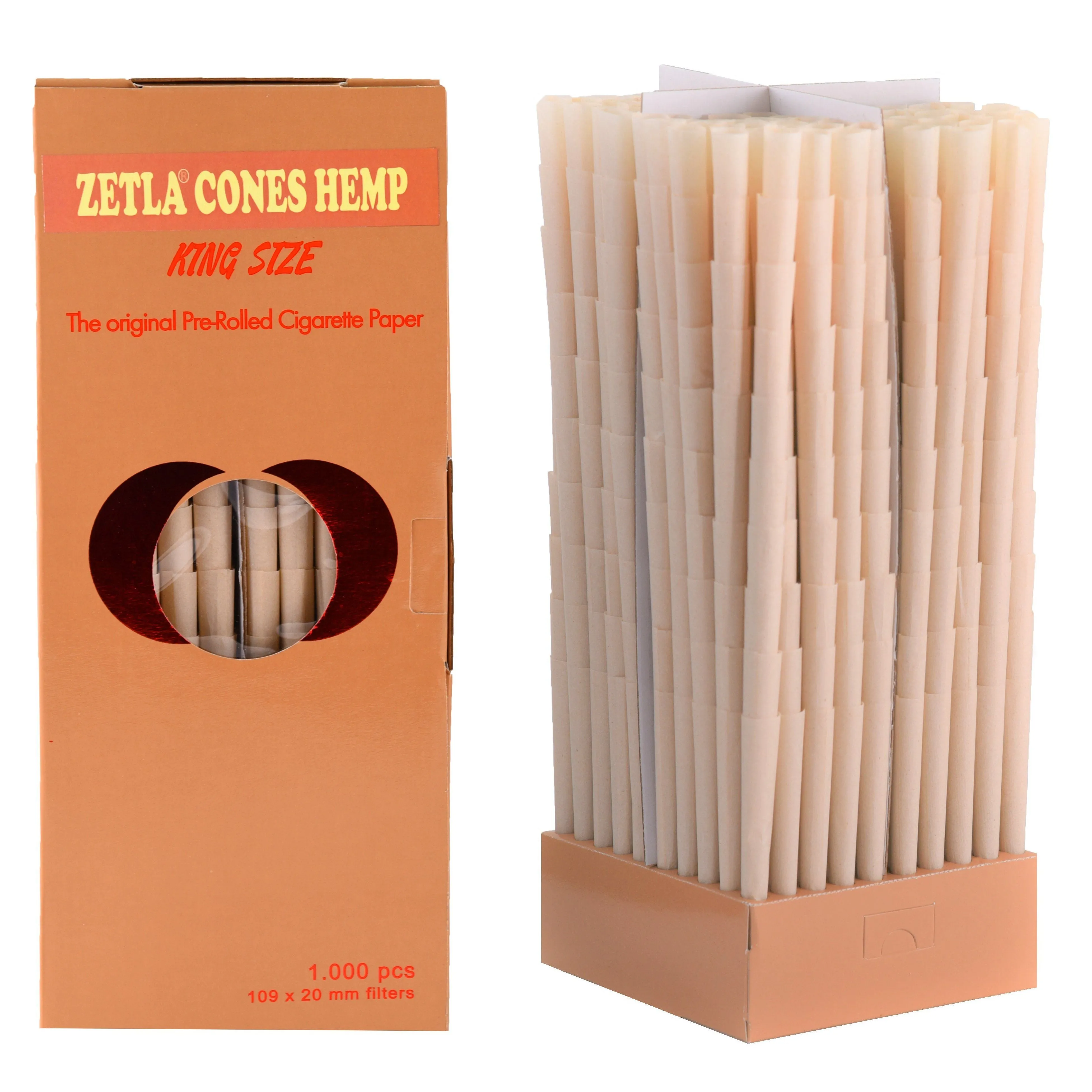 Conos pre enrollados Zetla Hemp King Size (1000 Pcs)