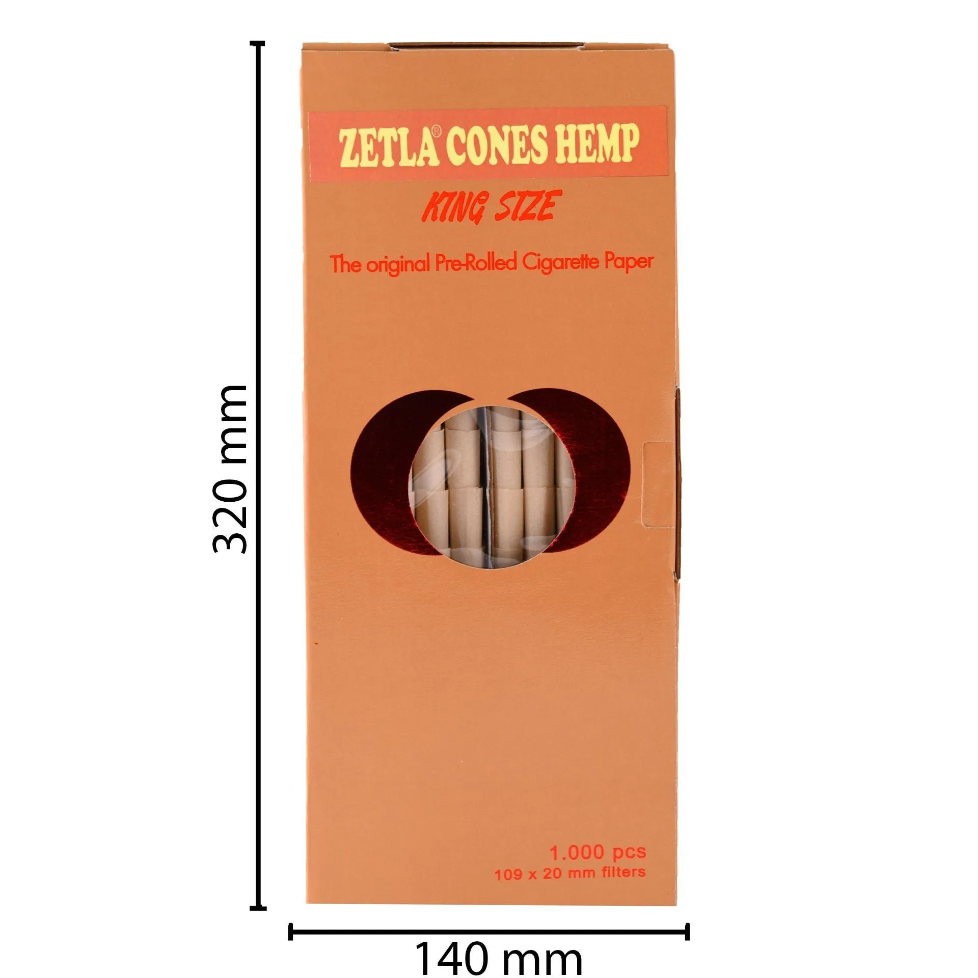 Conos pre enrollados Zetla Hemp King Size (1000 Pcs)