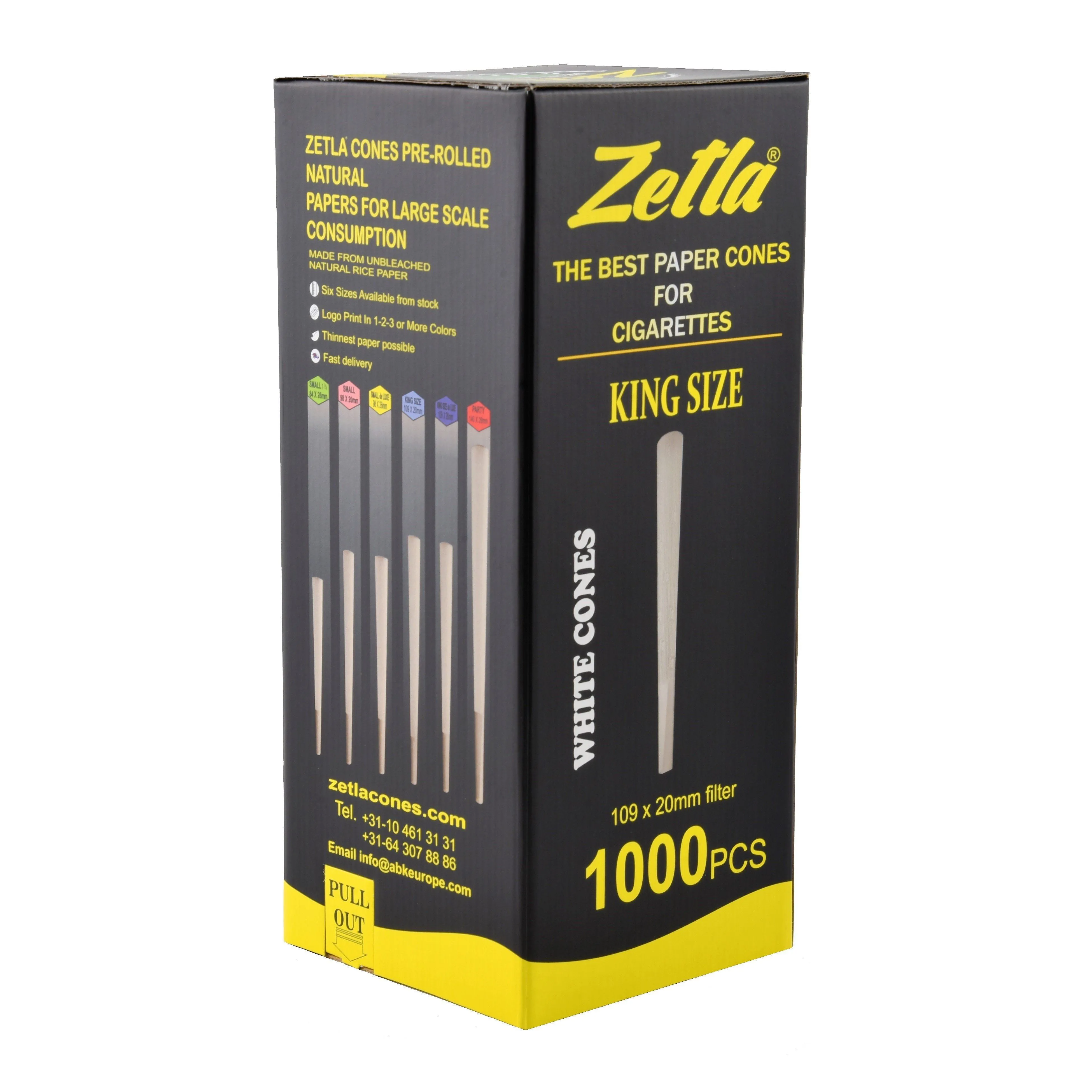 Conos Pre Enrollados Zetla King Size (1000 Pcs)