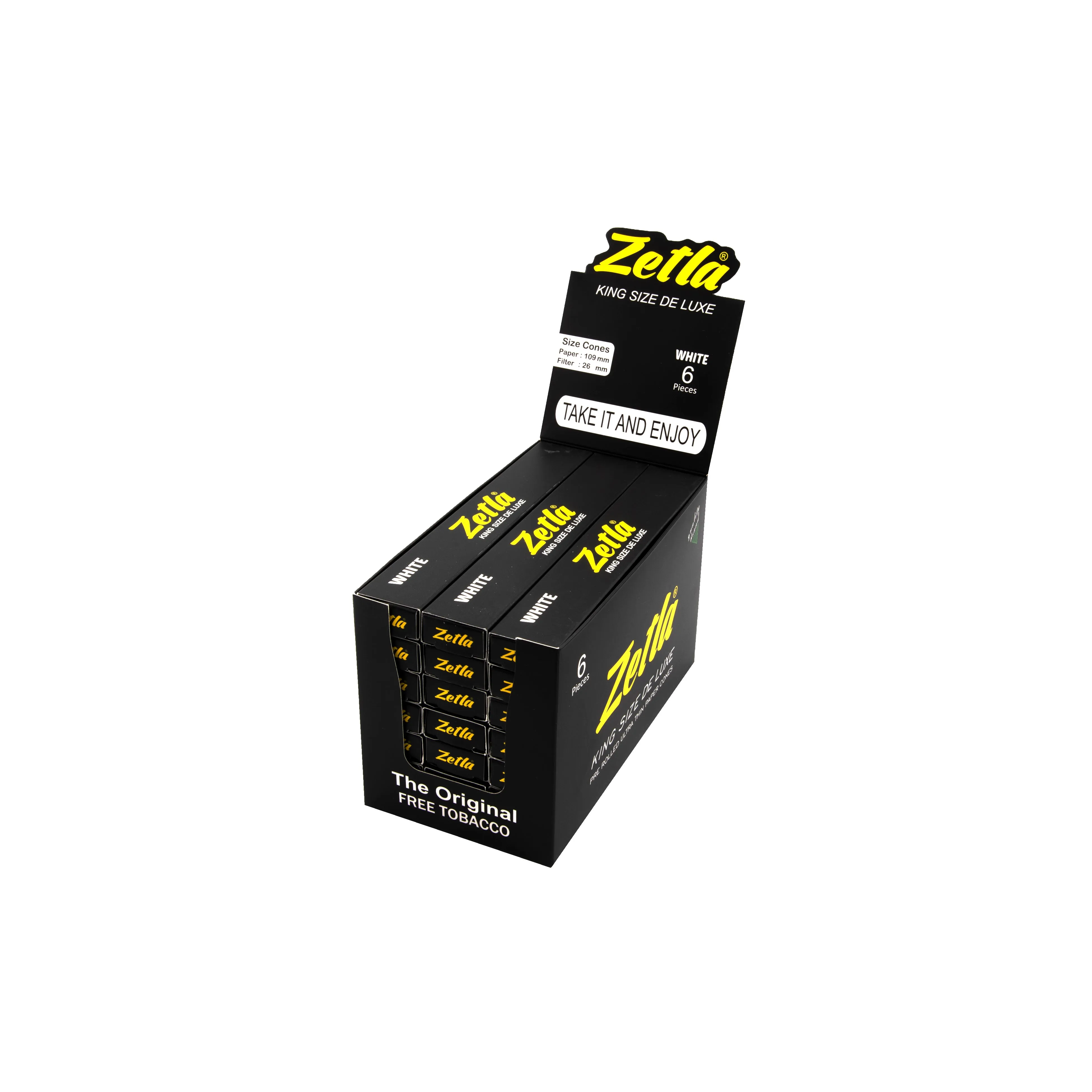 Conos Pre Enrollados Zetla King Size De Luxe 6/21 (6 Pcs / 21 boxes)