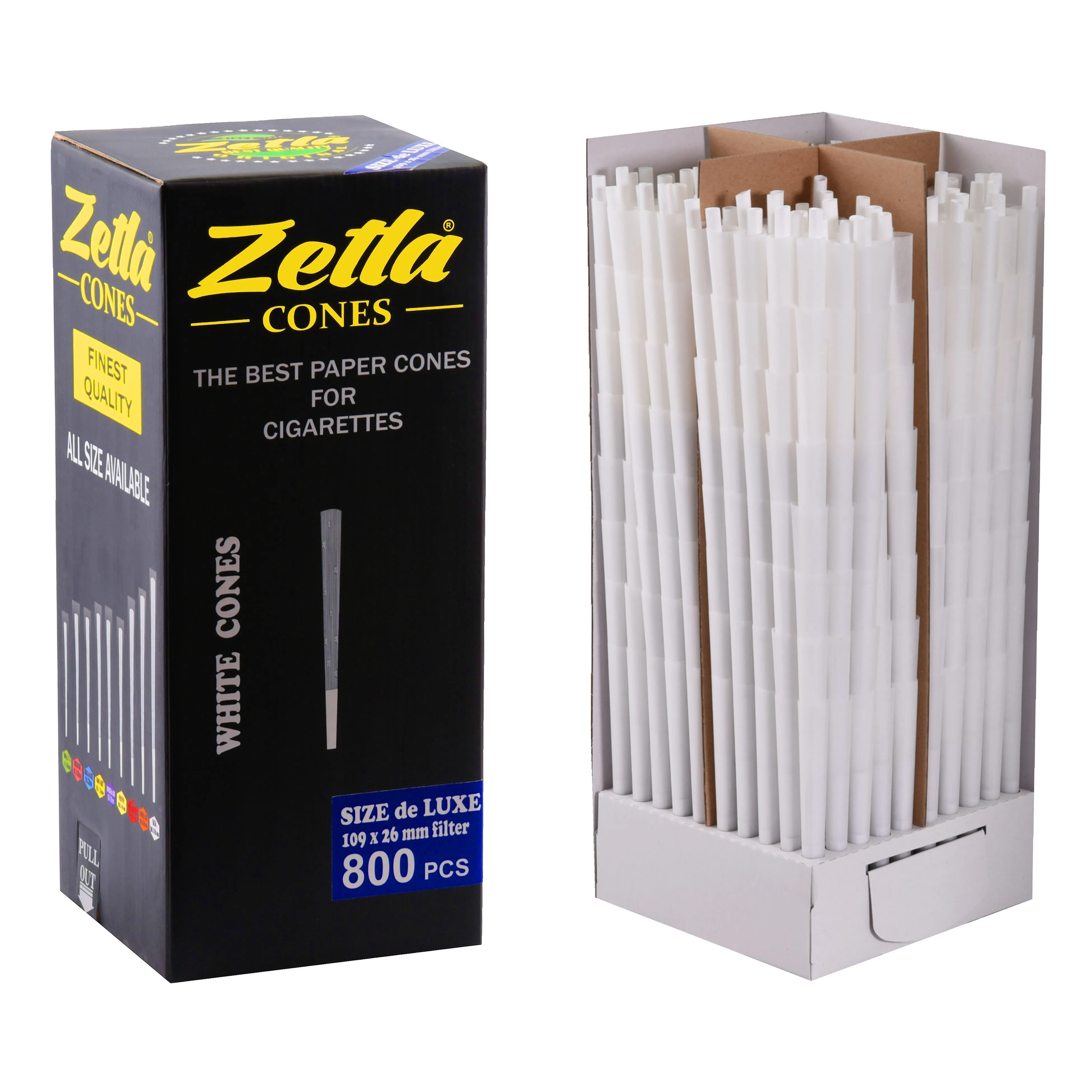 Conos Pre Enrollados Zetla King Size De Luxe (800 Pcs)