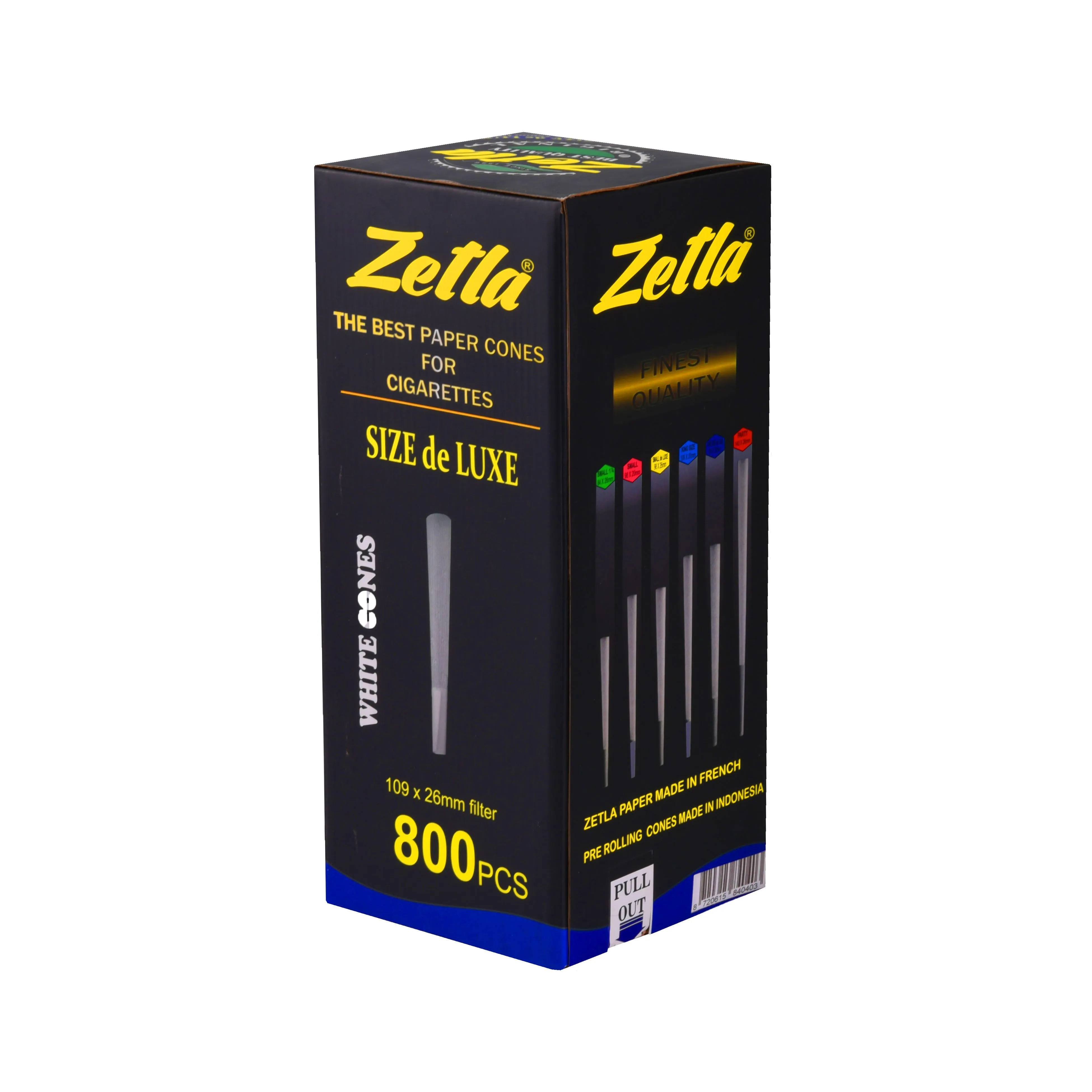 Conos Pre Enrollados Zetla King Size De Luxe (800 Pcs)