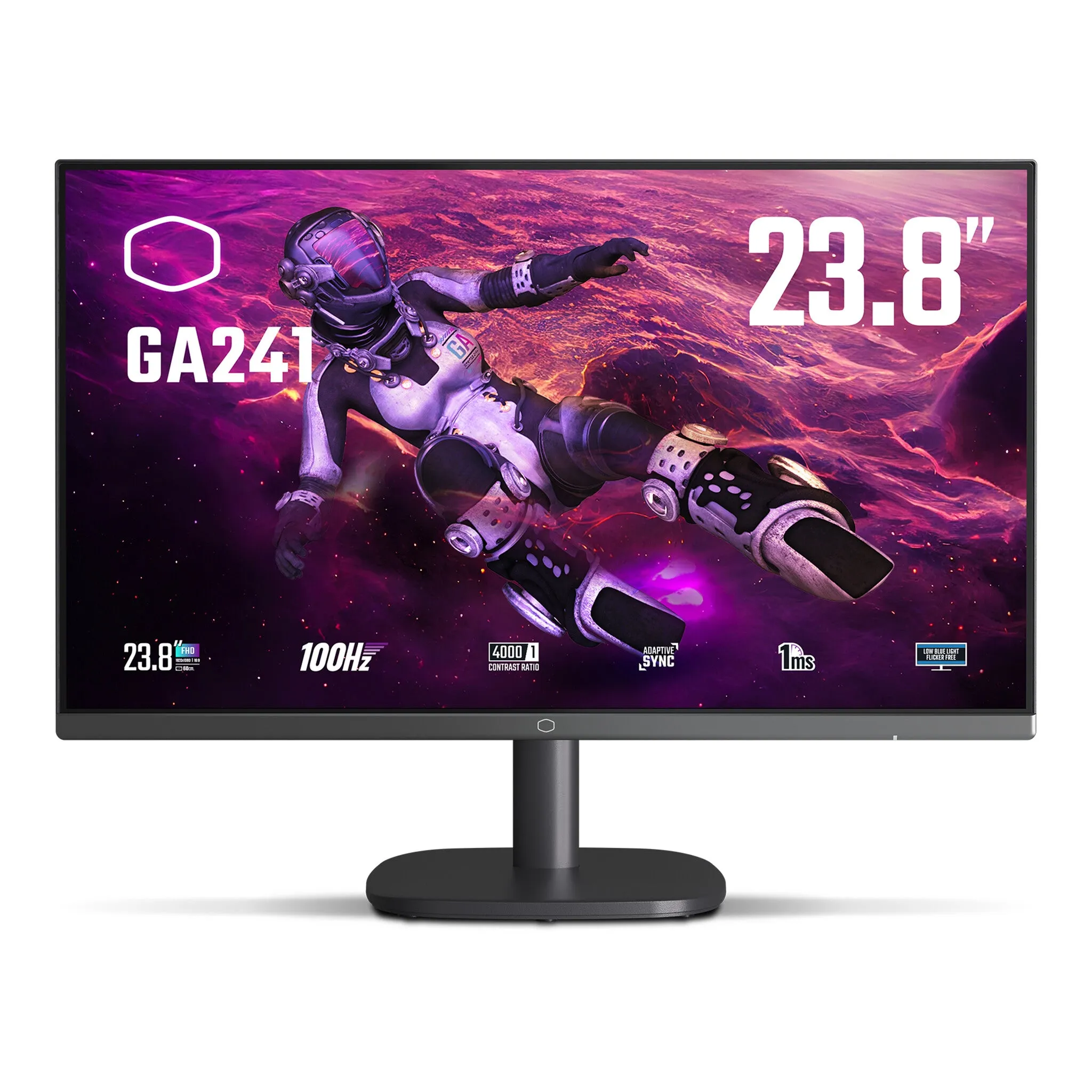 Cooler Master Gaming GA241 23.8" Full HD Gaming Monitor - 100Hz, 1ms, VA, Adaptive Sync, Black