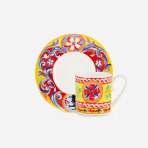 Dolce & Gabbana Casa | Carretto Yellow Fine Porcelain Espresso Cup and Saucer Set