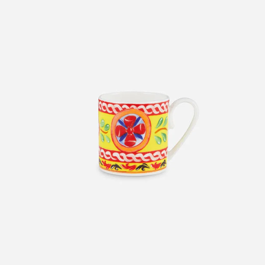 Dolce & Gabbana Casa | Carretto Yellow Fine Porcelain Espresso Cup and Saucer Set