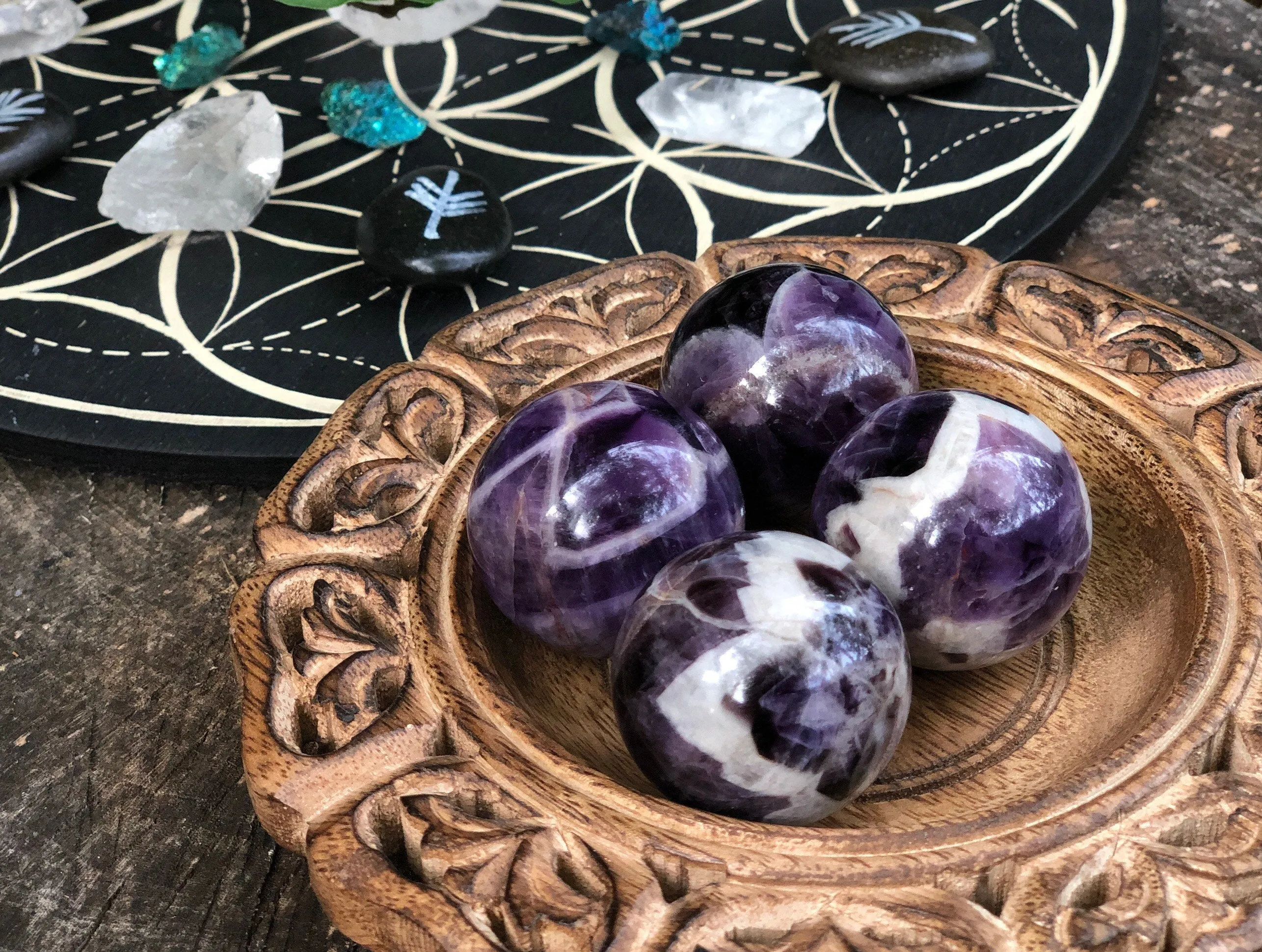 Dream Amethyst Crystal Sphere, Banded Amethyst, Psychic Stone