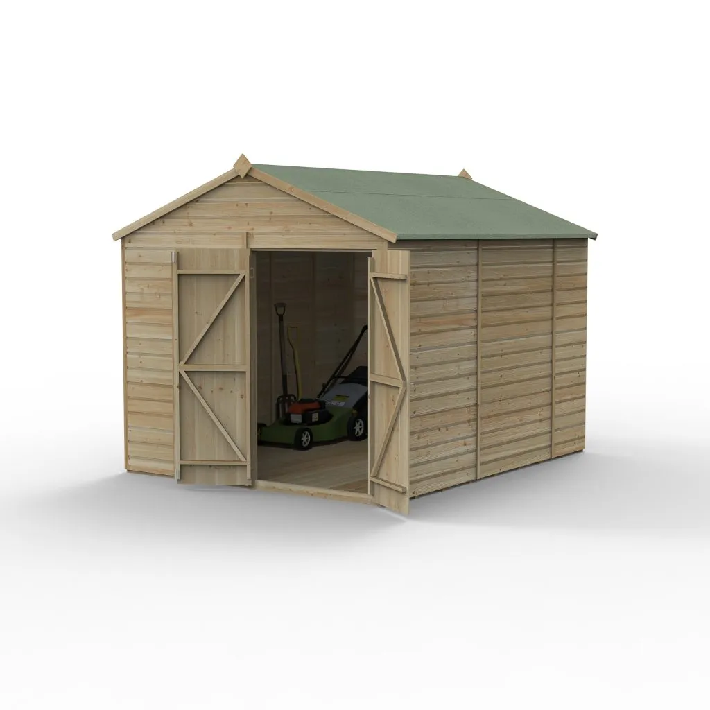 Forest Garden Beckwood 8x10 Apex Shed with No Windows and Double Door