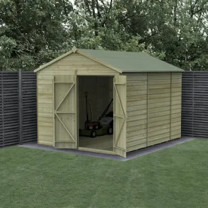 Forest Garden Beckwood 8x10 Apex Shed with No Windows and Double Door