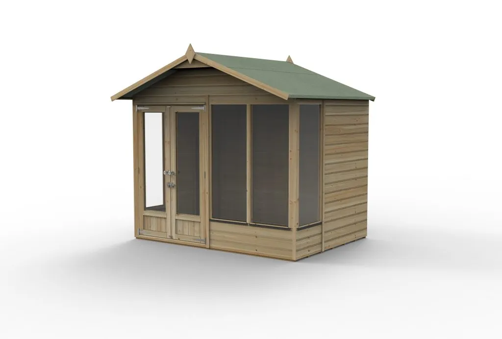 Forest Garden Beckwood Pent Summerhouse 6x4 with Double Door and 5 Windows