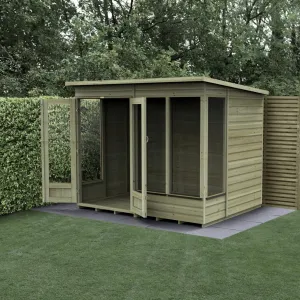 Forest Garden Beckwood Pent Summerhouse 8x6 - Double Door - 4 Windows