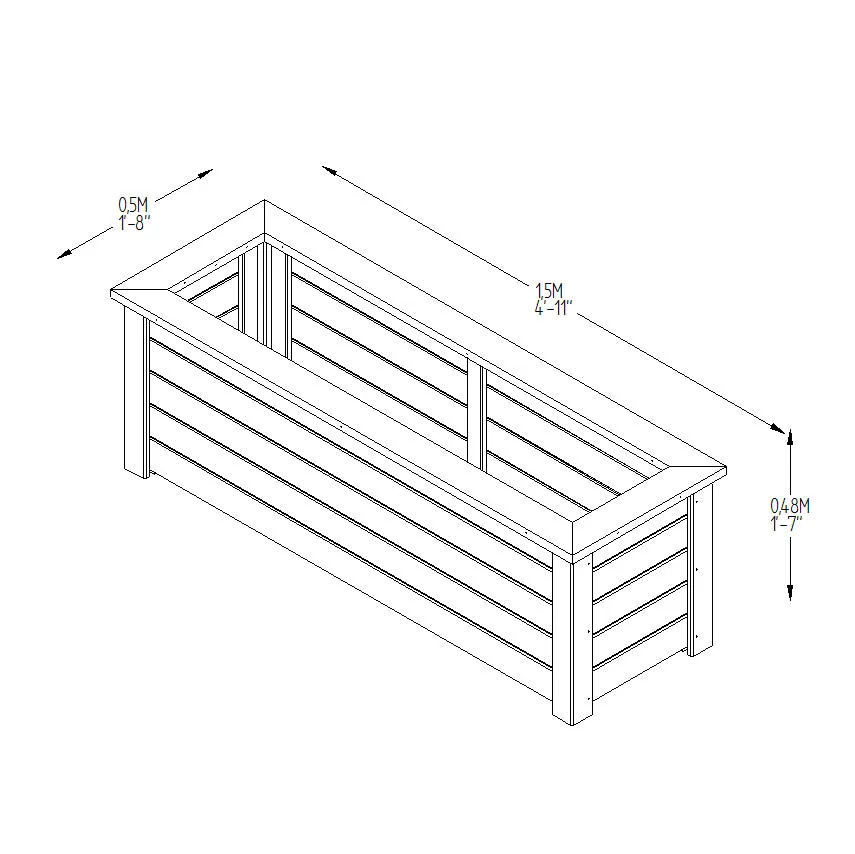 Forest Garden Cambridge Planter 150 x 50cm