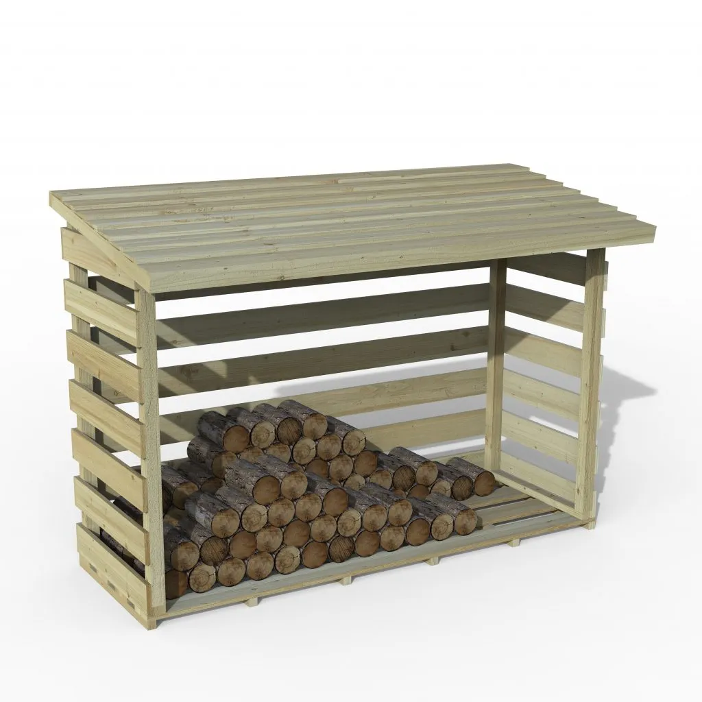 Forest Garden Large Pent Log Store