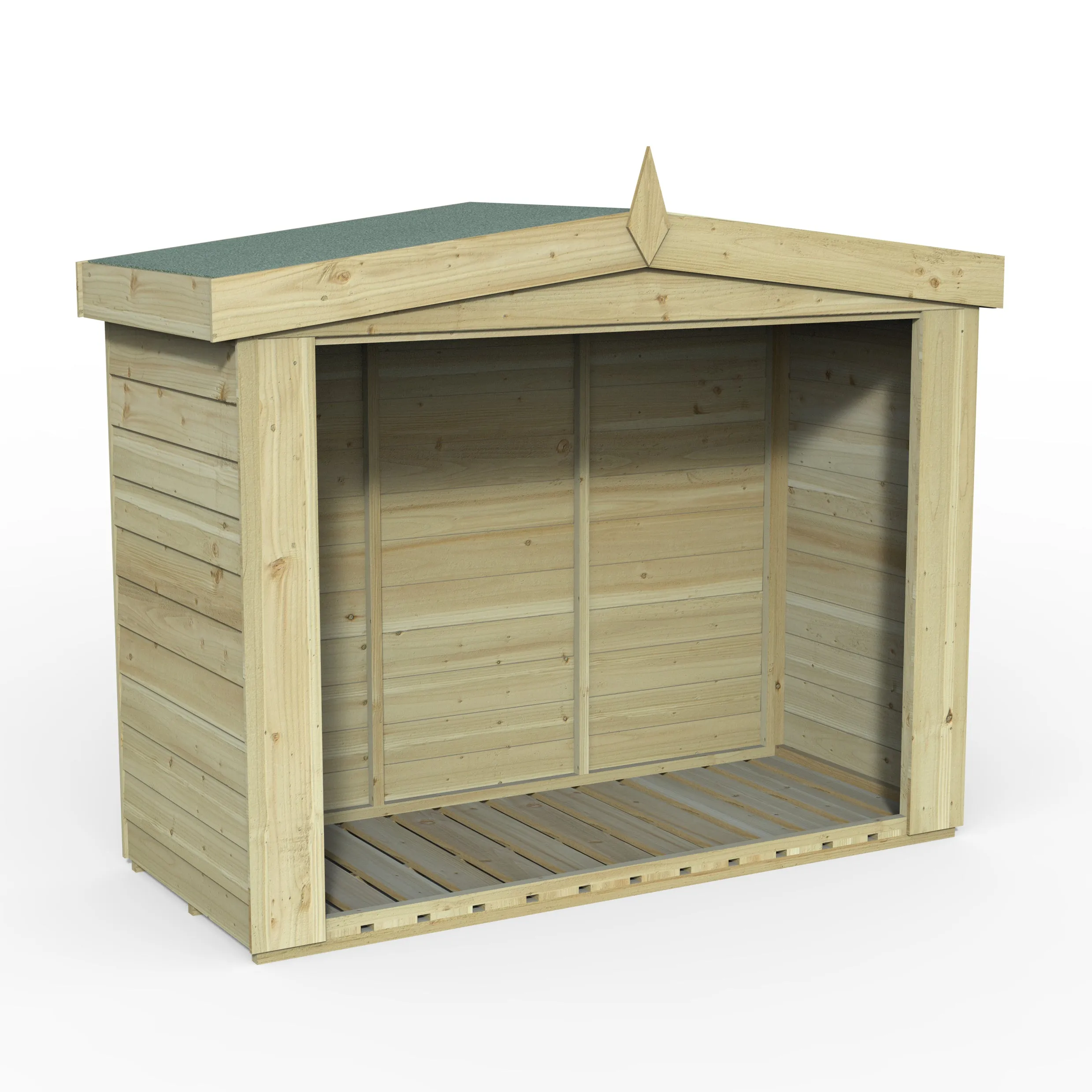 Forest Garden Overlap Presssure Treated Apex Log Store