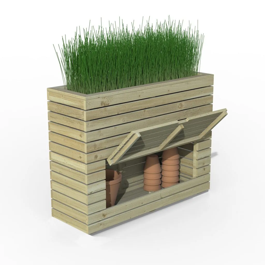 Forest Garden Tall Linear Planter with Storage
