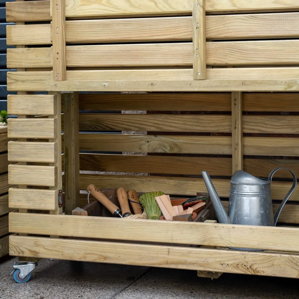 Forest Garden Tall Linear Planter with Storage