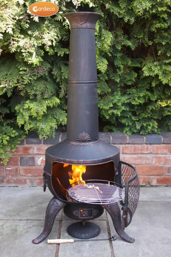 Gardeco Large Tia Chimenea with BBQ Grill
