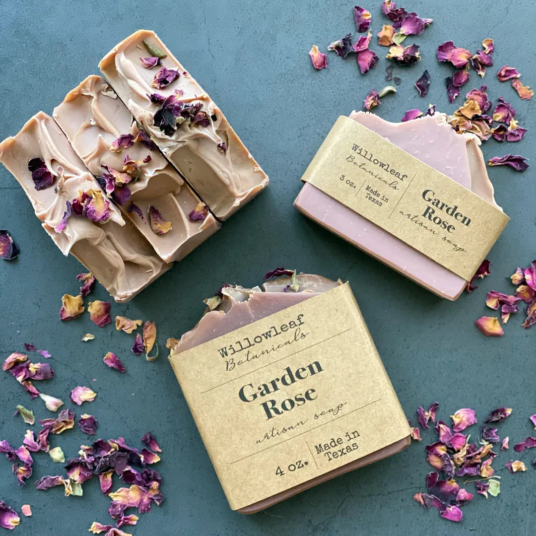 Garden Rose Artisan Soap - Willowleaf Botanicals - 4 oz bar