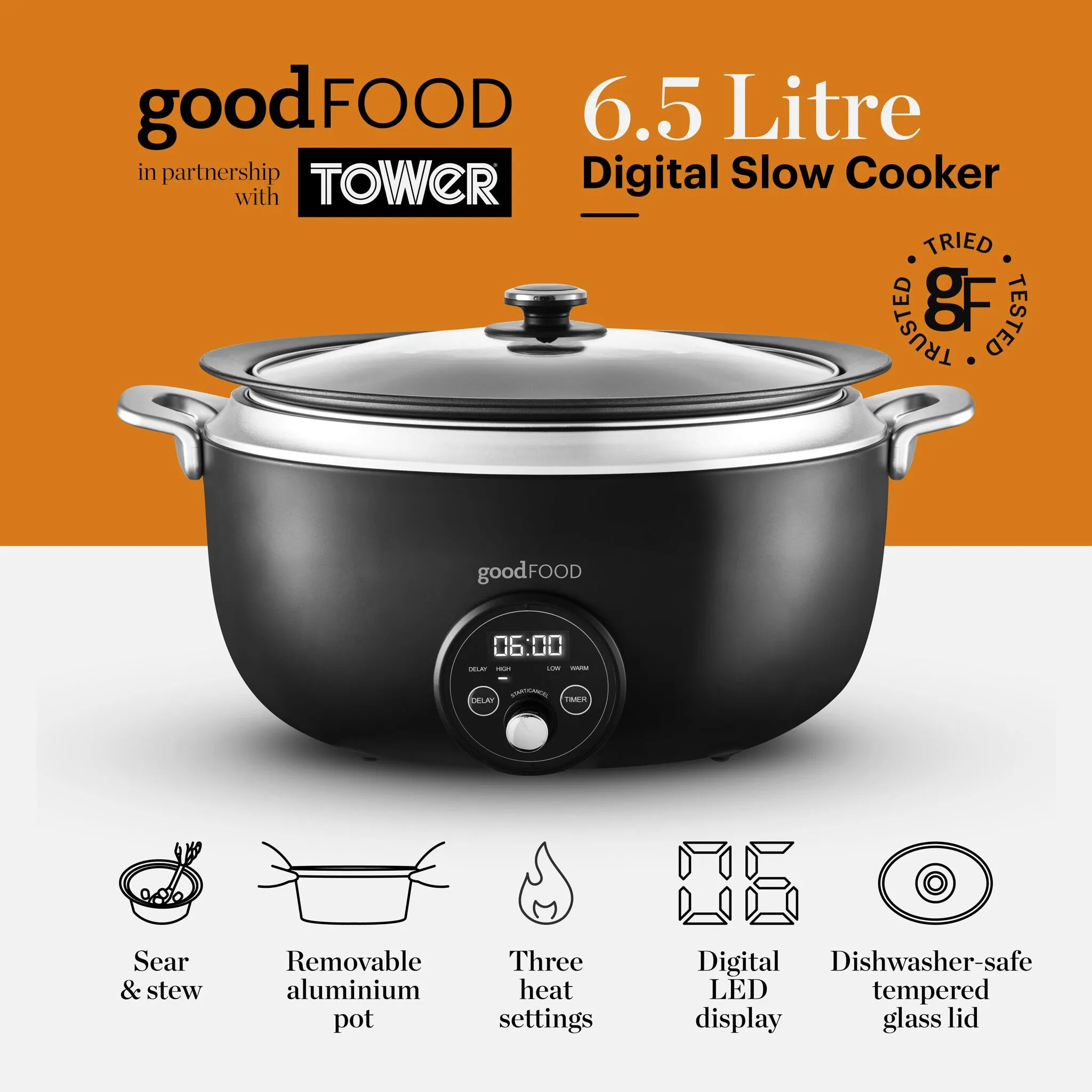 Good Food by Tower 6.5L Digital Slow Cooker
