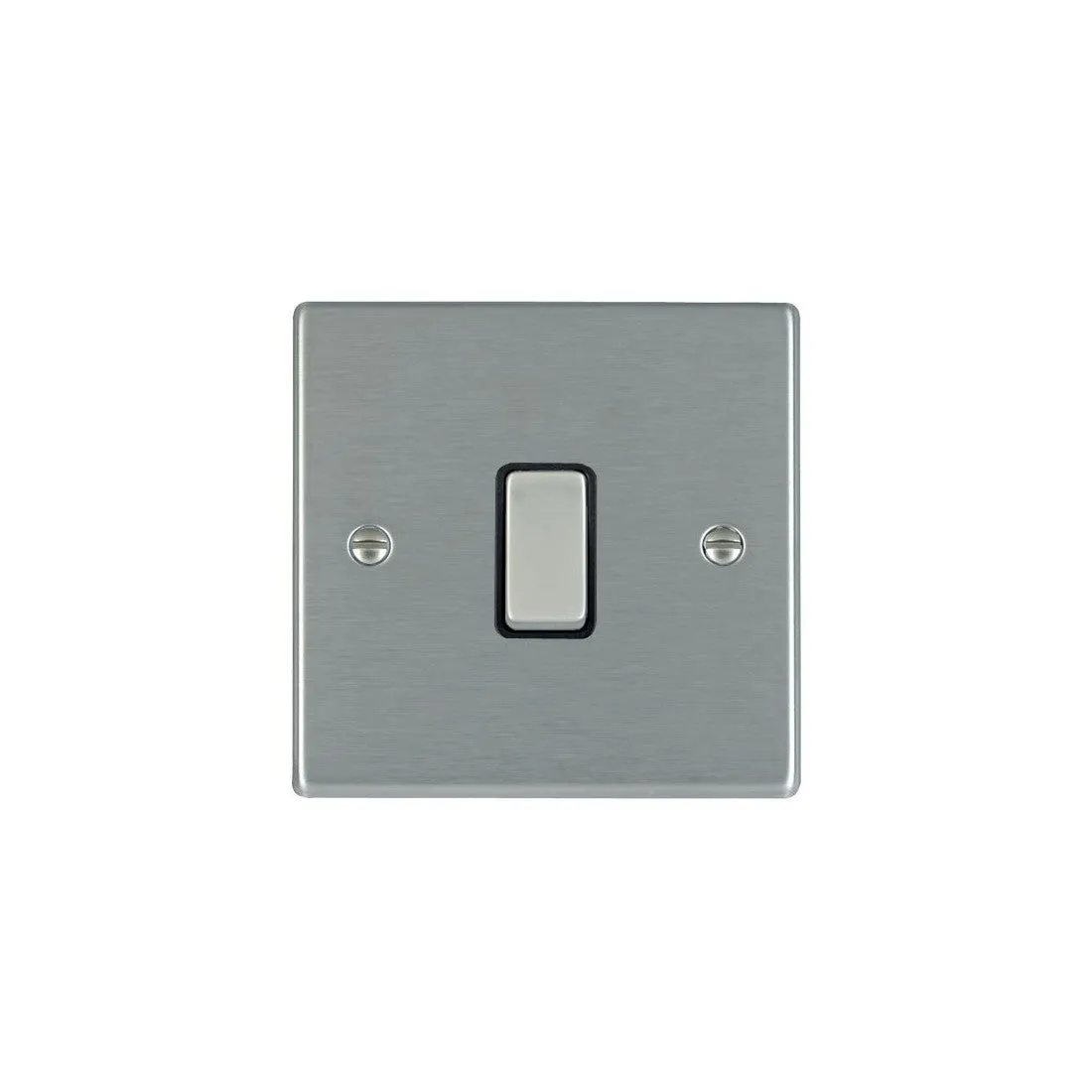 Hamilton 74DPSS-B 1 Gang 20A Double Pole Switch, Satin Steel & Black