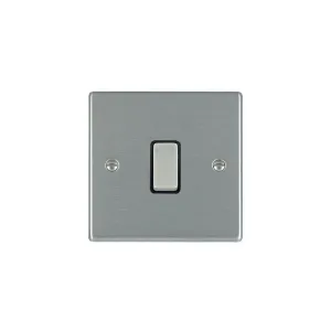 Hamilton 74DPSS-B 1 Gang 20A Double Pole Switch, Satin Steel & Black