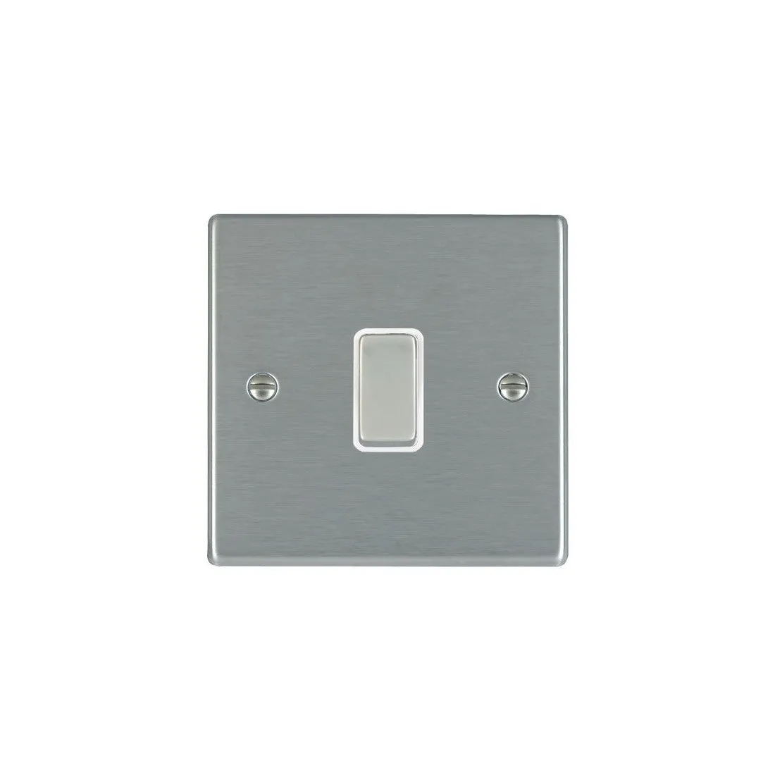 Hamilton 74DPSS-W 1 Gang 20A Double Pole Switch, Satin Steel & White