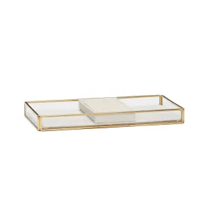 Hübsch Ecru Glass Box Brass/Glass Natural