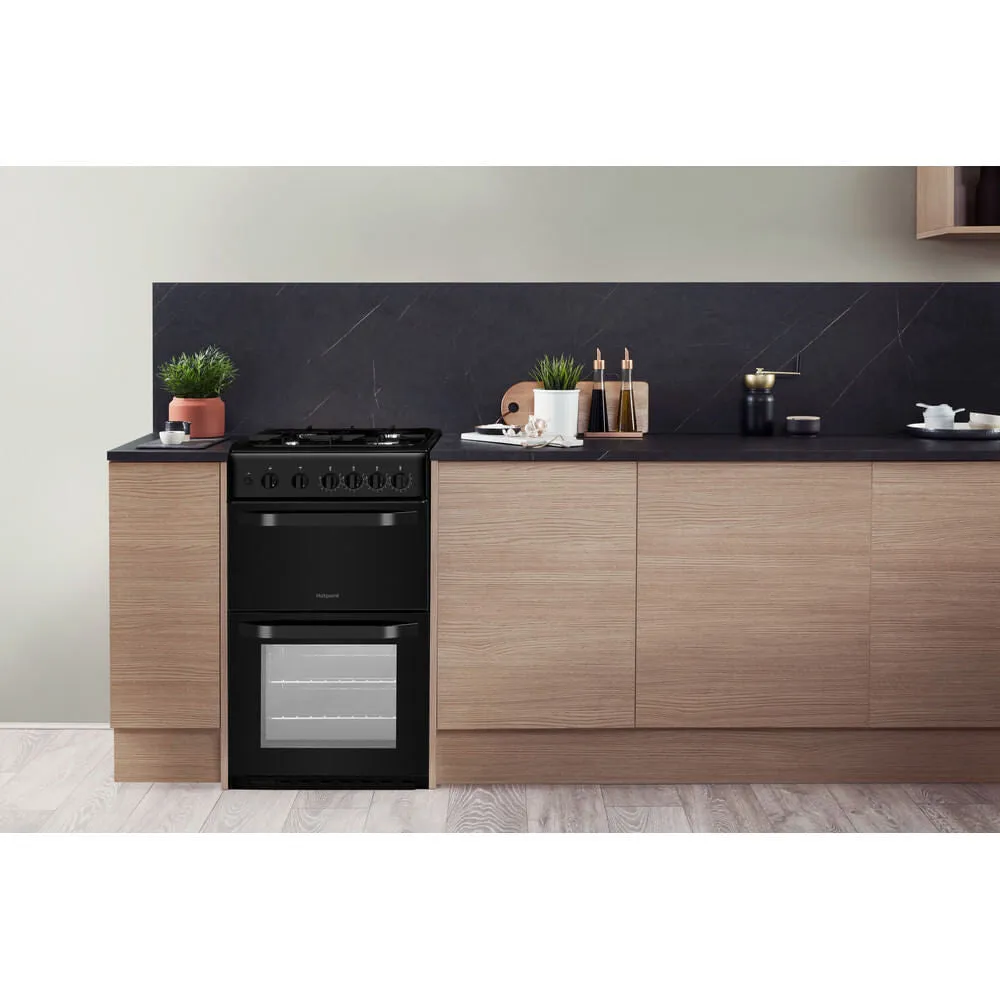 Hotpoint HD5G00KCB Freestanding Gas Cooker - Black